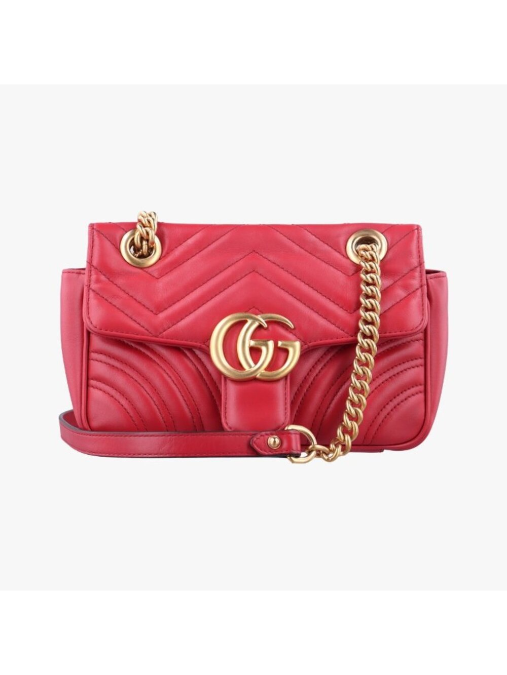 Gucci GG Marmont Red Leather Shoulder Bag